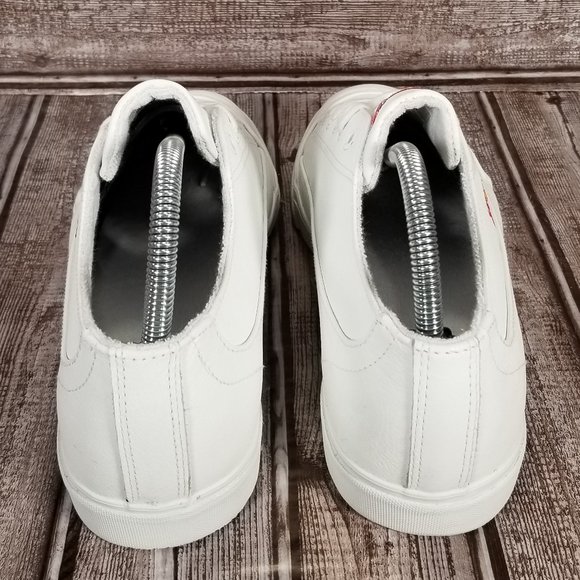 RETRO GUESS Women's 8.5 B White Leather Sneakers Shoes Rainbow Embroidery NWOT - Picture 6 of 10